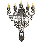 C173-WM 107-1 By ARTE DE MEXICO - Iron Lighting Collection Collection Black Rust Finish Wrought Iron Wall Light